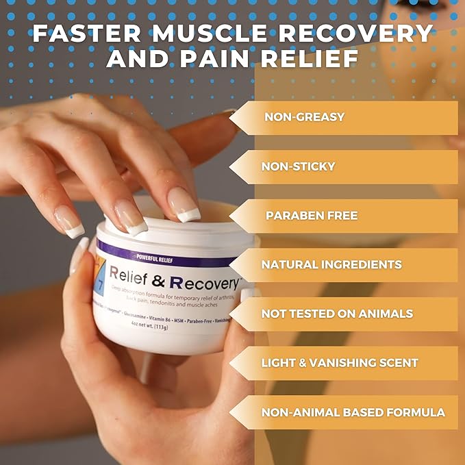24/7 Relief & Recovery Pain Relief Roll On - 3 Ounce - Muscle Pain Relief Cream, Joint Pain Relief, Bursitis Pain Relief, Sciatica Pain Relief, Pain Relief for Feet, Topical Pain Reliever