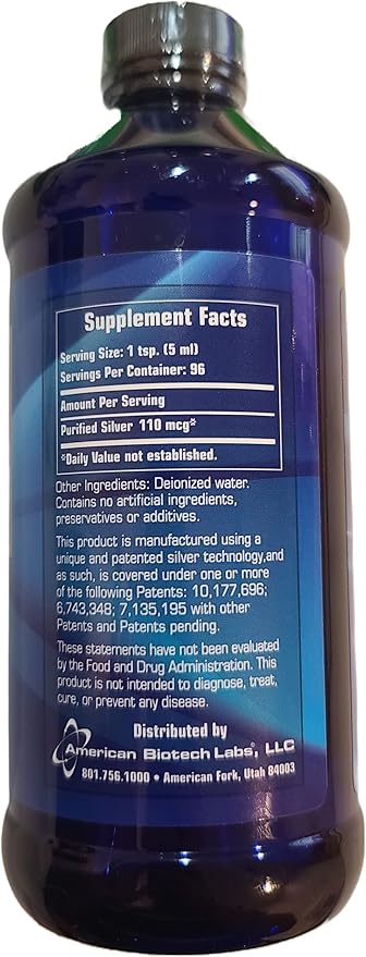 American Biotech Labs - ASAP 22 Plus Silver Solution - Immune System Support, 22 ppm Silver Solution Dietary Supplement - (16 oz)