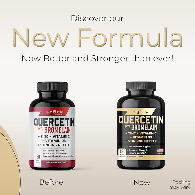 Quercetin with Vitamin C and Zinc - Quercetin 500mg - Quercetin with Bromelain - Zinc Quercetin - Stinging Nettle -240 Veggie Caps. Quercetin Supplements + Vitamin D3 (Non-GMO, Gluten-Free, Vegan)