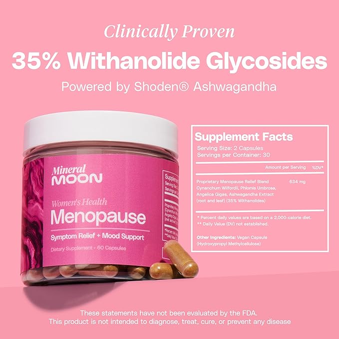 Menopause Supplements for Women - Science-Backed Formula for Hot Flashes, Mood Swings & Night Sweats Relief - Perimenopause/Menopause Relief - Antioxidant, Hormone Balance - 60 Capsules