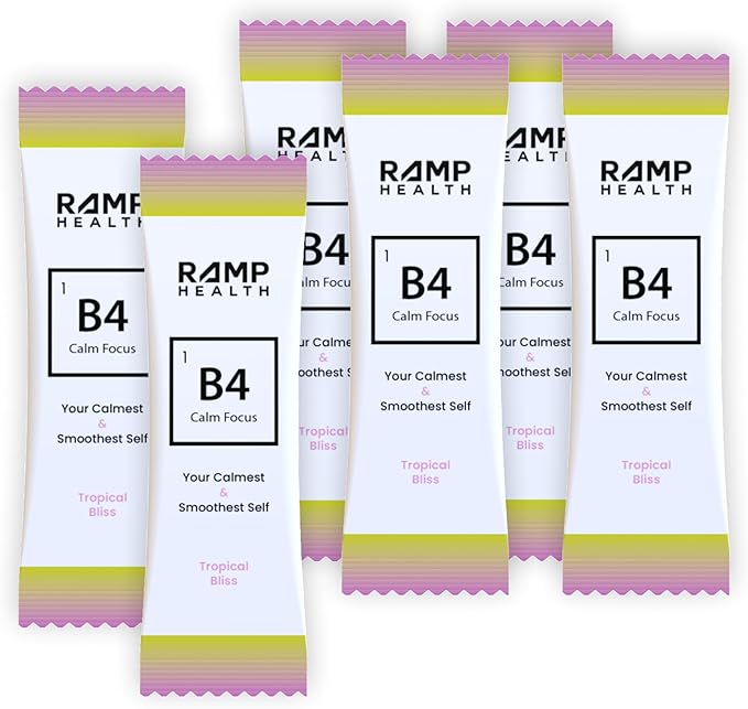 B4 - Supplement - Available in 6 Flavors - L-Theanine, Lemon Balm Extract, and More - 10 Count (10 Packets, Tropical Bliss)