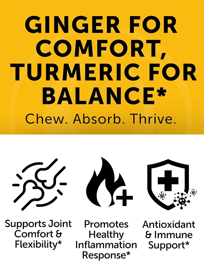 Lunakai USA Made Turmeric Gummies with Ginger & BioPerine – High Absorption Turmeric and Ginger Supplement for Inflammation, Joint & Immune Support, 60ct