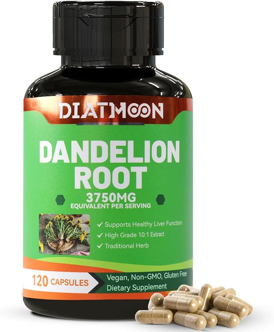 Dandelion Root Supplement 3750mg, 100% Vegetarian, Non-GMO, Gluten Free, 120 Capsules, 4 Month Supply