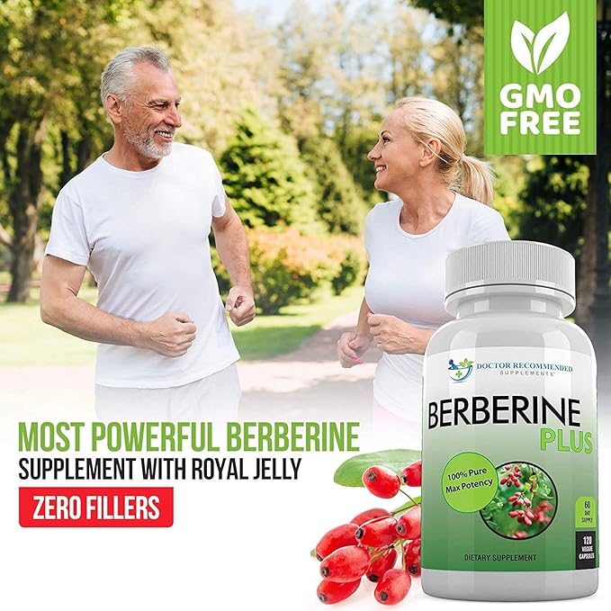 DOCTOR RECOMMENDED SUPPLEMENTS Berberine Plus 1200mg Per Serving - 120 Veggie Capsules Royal Jelly (120 Count (Pack of 2))