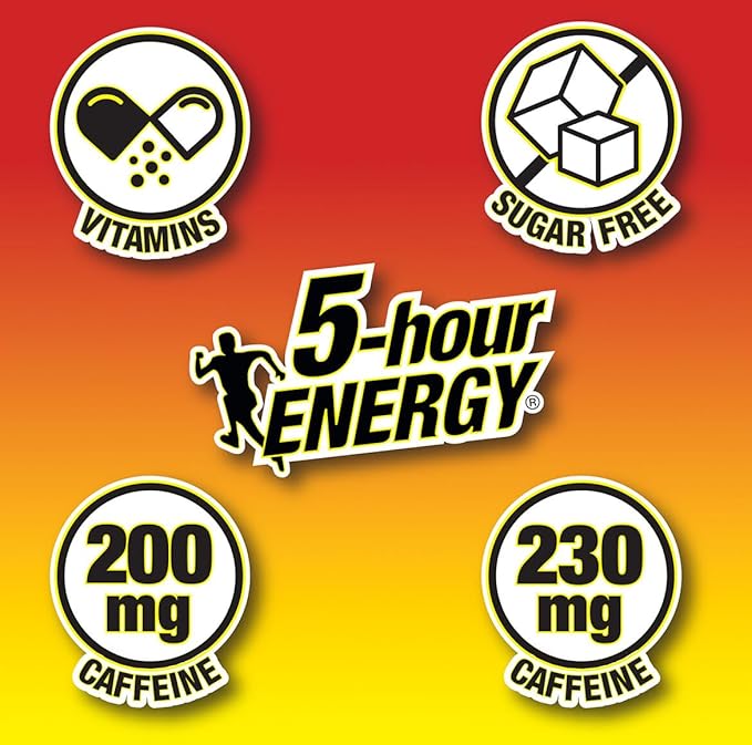 5-hour ENERGY Extra Strength Berry Energy Shot 1.93oz, 20-Pack – Sugar Free Caffeine Energy Booster with B-Vitamins & Amino Acids – Zero Calorie
