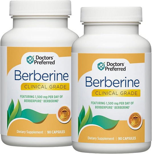 DOCTORS' PREFERRED Berberine Clinical Grade Supplement - Doctor Formulated | 1500 mg per Daily Serving | 180 Count