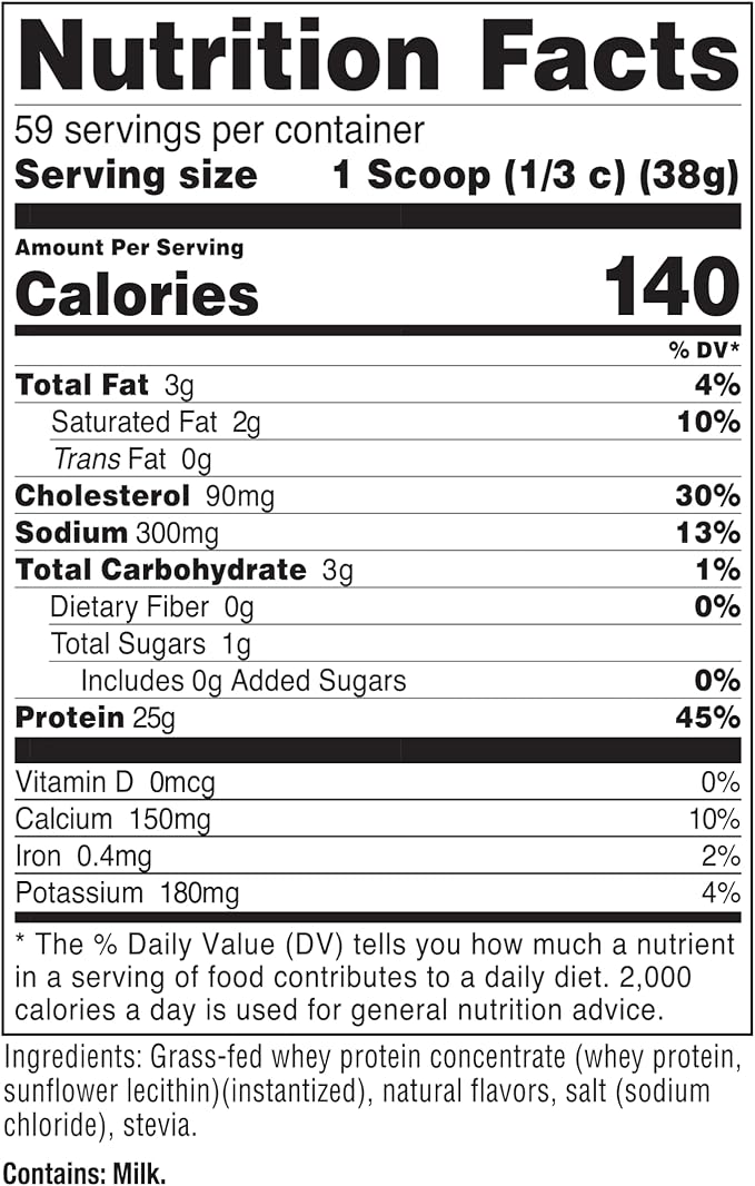 Nutricost Grass-Fed Whey Protein Concentrate (Vanilla) 5LBS - Undenatured, Non-GMO, Gluten Free, Natural Flavors