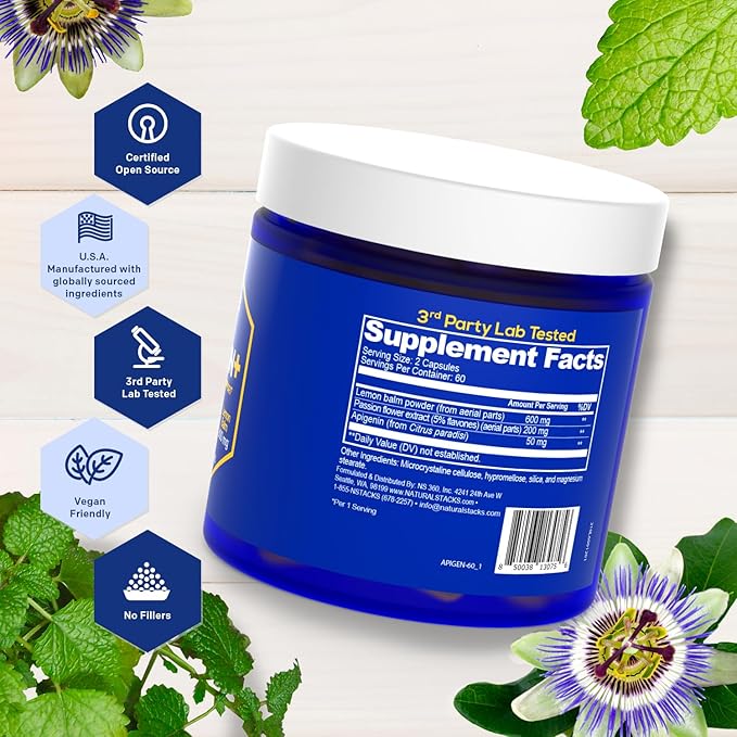 NATURAL STACKS Magtech Magnesium Drink Mix + APIGENIN+ Supplement Bundle - Supports Relaxation, Brain Health & Sleep* - 80 Servings