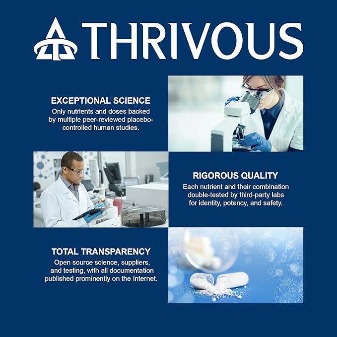 Thrivous Tenacity - Enhance Joint & Bone Function for Better Aging - Advanced Geroprotector Supplement: Turmeric Curcumin, ApresFlex Boswellia, Vitamin D3, Vitamin K2 MK7, Same - 60 Capsules