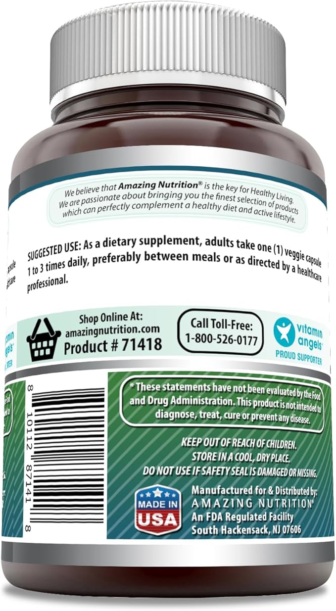 Amazing Formulas DMAE Supplement | 250 Mg | Veggie Capsules | Non-GMO | Gluten-Free | Made in USA (1 Pack, 200 Count)