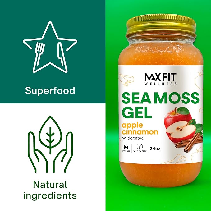 Sea Moss Gel Raw (12 Flavors) 24oz Wildсrafted Gold Sea Moss Gel from Saint Lucia | 92 Vitamins and Minerals | Pure Raw+Non-GMO | Vegan Superfood