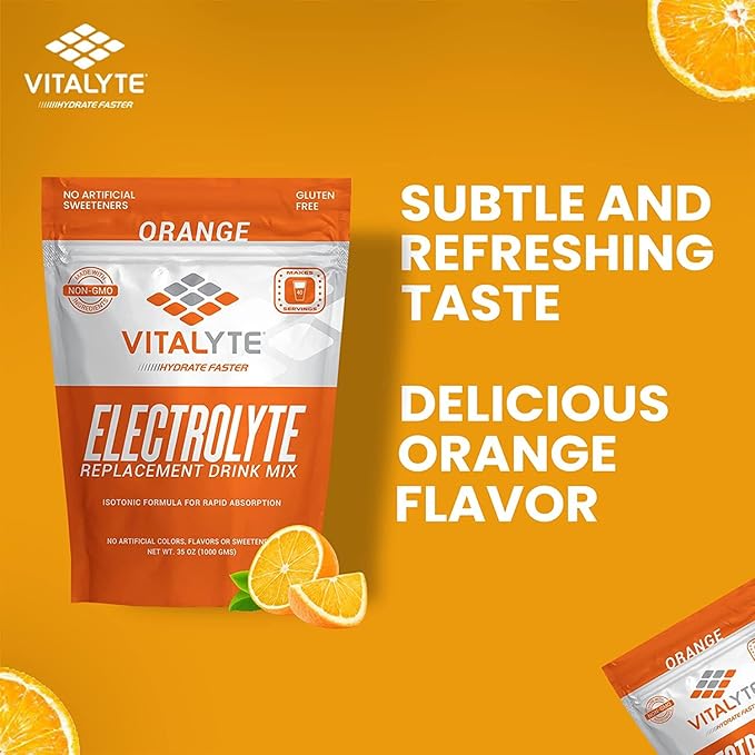 Vitalyte Electrolyte Powder Drink Mix, Isotonic Electrolyte Hydration Mix, Case Pack (6 Pack, Orange)