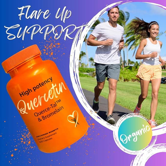 Querce-Tal™ Quercetin + Bromelain 120 Veg Capsules | High Potency Enhanced Absorption Bioavailability. Supports Anti-Oxidant, Flare up Events, Heart Immune Health, Packaging May Vary