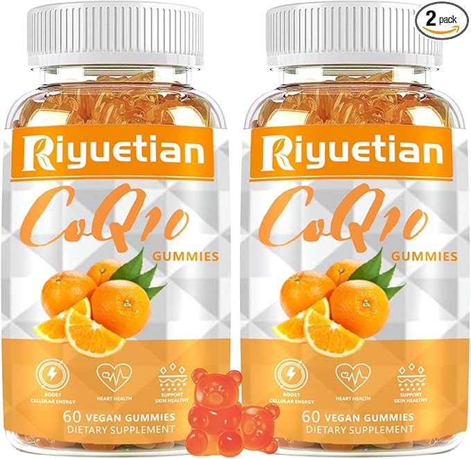 Extra Strength ubiquinol Coq10 Supplements for Women & Men - 3X Better Absorption Coenzyme Q10 Supplements for Heart Health - Orange Flavored -Cellular Energy & Antioxidant - Vegan - 2 Pack