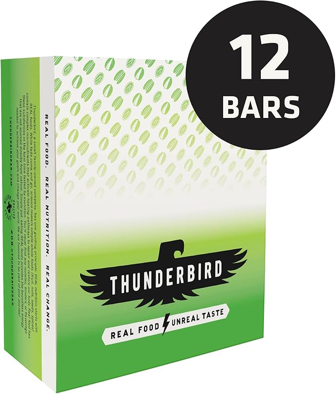 Thunderbird Bars Energy Snack, Gluten-Free with Protein, Healthy Real Food, Vegan Paleo Non-GMO, No Added Sugar, Pecan Goji Pistachio Flavor (12 Count, 1.7 oz. Bars)