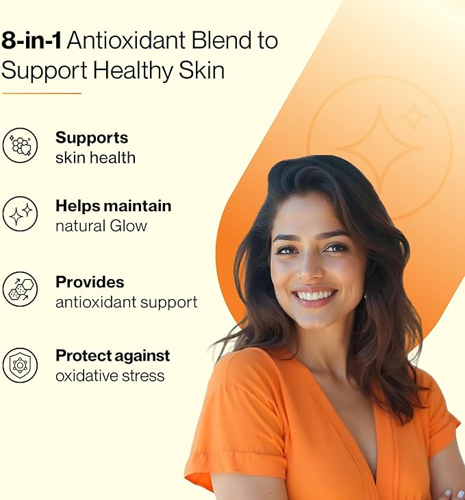 Glutathione Effervescent Tablets for Skin with 500mg L-Glutathione & Vitamin C | Sugar-Free Antioxidant Supplement for Clear, Glowing Complexion | Mixed Berry & Orange (Pack of 2) | 30 Tablets