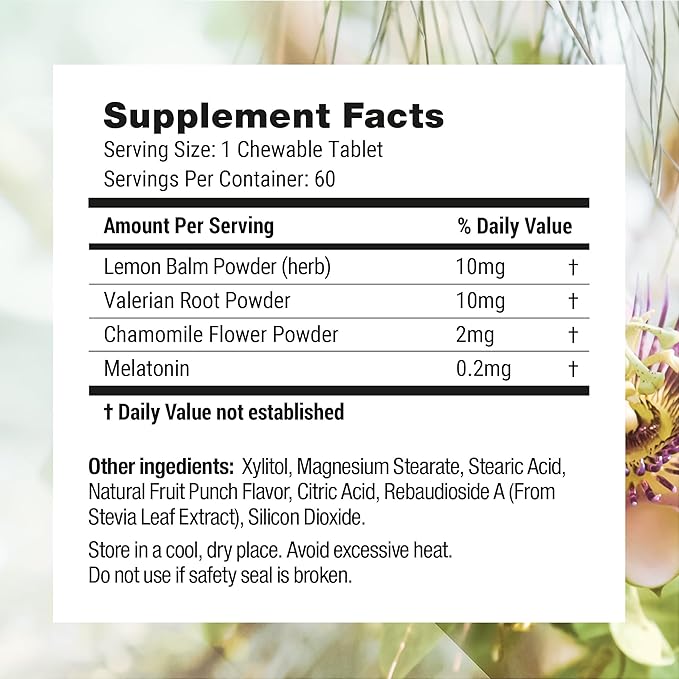 Nested Naturals Luna Kids Sleep Aid Tablets for Children 4+ - Naturally Sourced Ingredients - Gentle, Herbal Supplement with Chamomile, Melatonin, Valerian & Lemon Balm - 120 Chewable Tablets
