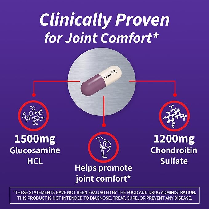 Nutramax Laboratories Cosamin® DS Joint Health Supplement with Glucosamine & Chondroitin for Men’s & Women's Joint Health, 150 Caplets