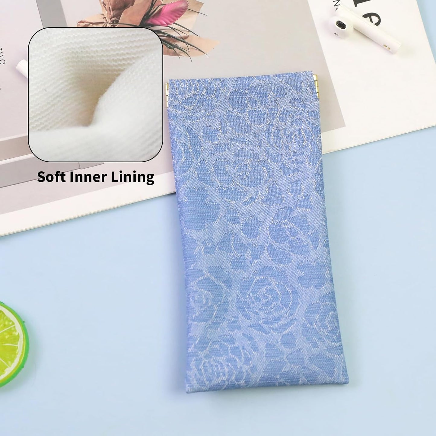 Double Eyeglass Case Soft Dual Glasses Case for Women Men Travel Squeeze Top Sunglasses Cases Eyeglasses Pouch