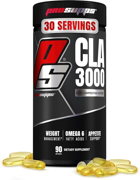 PROSUPPS CLA 3000 Lean Body Composition Support - Stim-Free Conjugated Linoleic Acid Workout Supplement for Weight Management & Appetite Support with Omega 6 Fatty Acid - Gym & Fitness - 90 Softgels