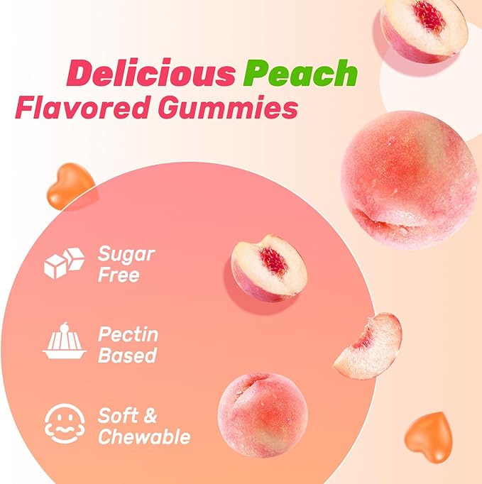 CoQ10 Gummies, 5X Better Absorption Coenzyme Q10 for Cellular Energy and Antioxidant Support, 60 Peach Gummies