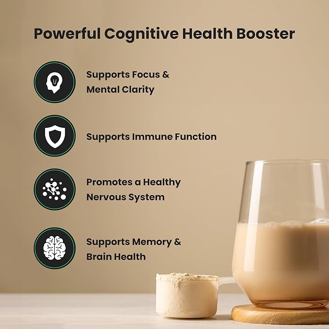 NutraChamps Organic Lions Mane Powder - 2000mg Powerful Nootropic for Memory, Focus, Immune Support - Vegan Lion’s Mane Mushroom Powder Supplement with Naturally Occurring Beta-Glucans - 8oz