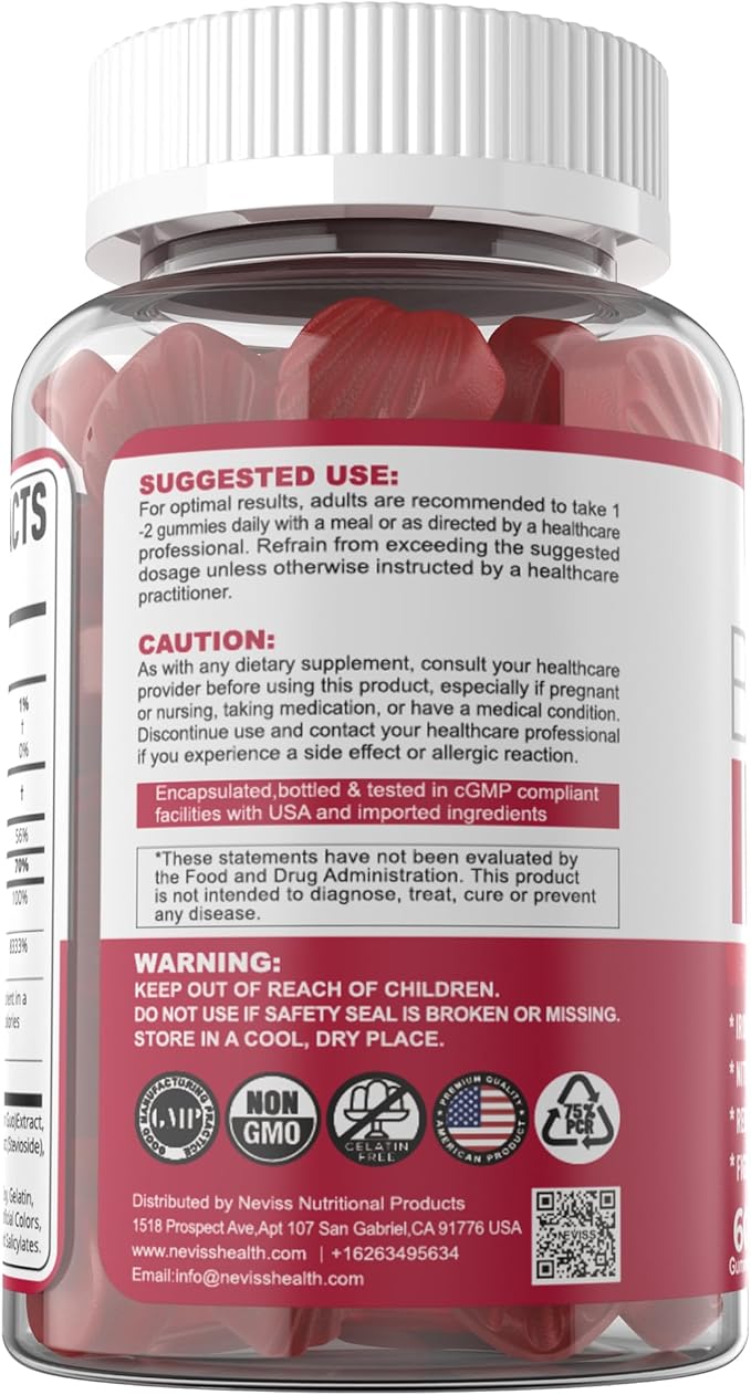 Beet Root Gummies with Iron, Methyl B12, Folate, Vitamin C - Increase Nitric Oxide & Iron Levels, Energy Support, Fight Fatigue, Beetroot & Gentle Iron Supplement, Sugar Free, 120 Count