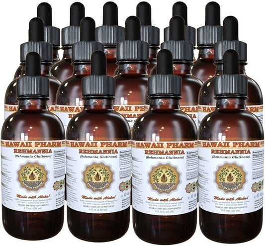 Rehmannia Liquid Extract, Organic Rehmannia (Rehmania Glutinosa) Tincture, Herbal Supplement, Hawaii Pharm, Made in USA, 15x4 fl.oz