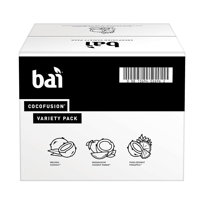 Bai Coconut Variety Pack, Antioxidant Infused Water Beverage, with Vitamin C and No Artificial Sweeteners, 18 fl oz bottles, 12 pack
