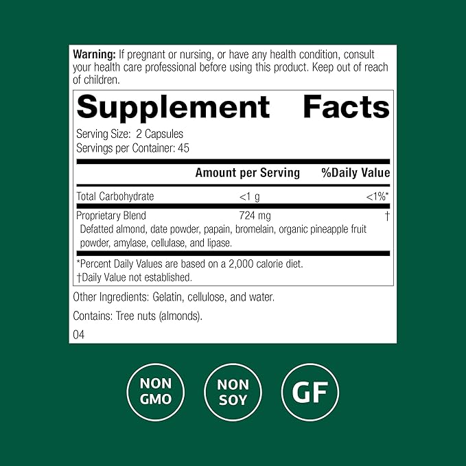 Standard Process Zymex II - Supplement for GI Support with Digestive Enzymes - Gluten-Free & Non-Soy - 90 Capsules (45 Servings)