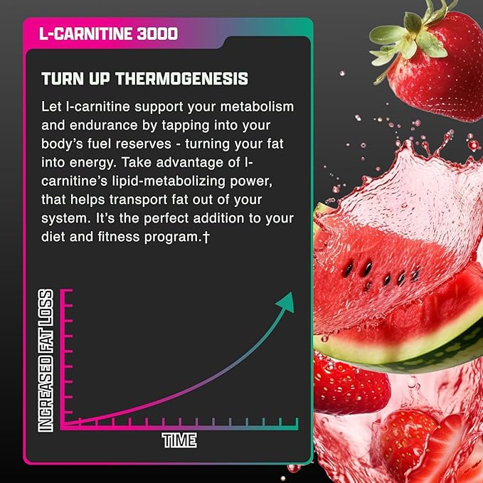Nutrex Research Liquid Carnitine 3000 | (Strawberry Watermelon) | Premium L Carnitine Liquid, Stimulant Free