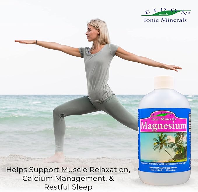 Eidon Liquid Magnesium Concentrate - Ionic Magnesium Drops Supplement for Adults, Men and Women, Supports Muscle Relaxation, Bioavailable, No Additives or Preservatives - Magnesium Chloride, 18 oz