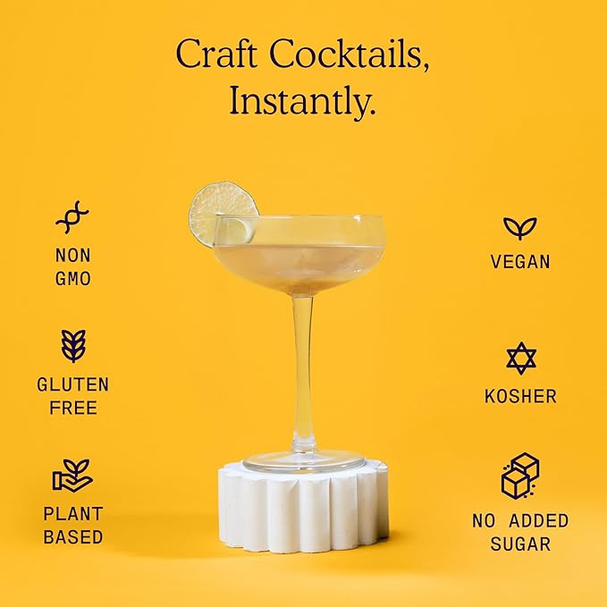 SAYSO Skinny Margarita Cocktail Sticks | Craft Cocktail or Mocktail in 1 Min, Just Add Water + Spirits (0g Sugar, 15 Calories, Vegan, Gluten-Free, Kosher, Non-GMO), 8 Single-Serve Mixers