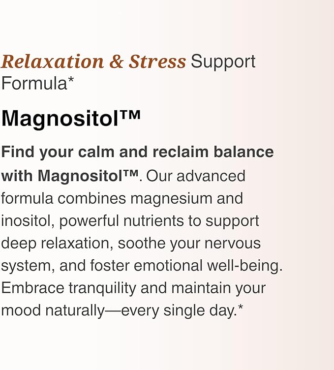 Magnositol | Magnesium Glycinate & Inositol Drink Mix | Supports Sleep, Relaxation, Balanced Energy | Strawberry Flavor | 30 Servings