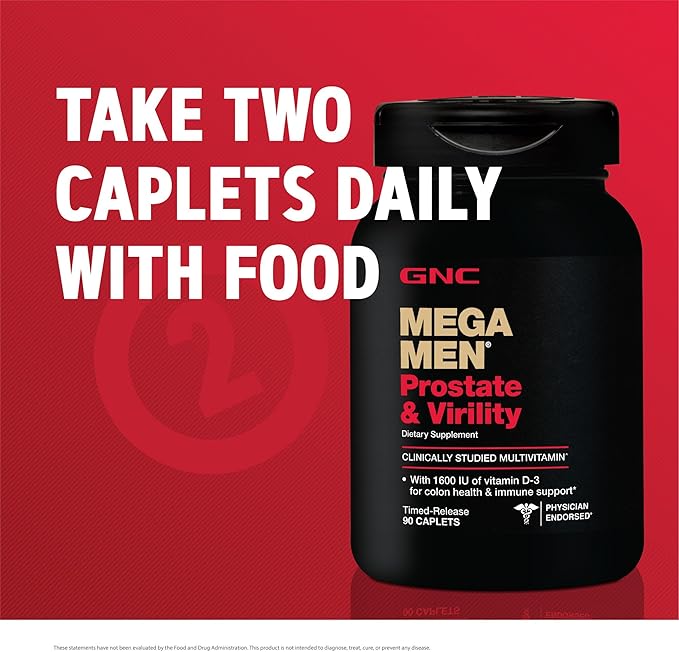 GNC Mega Men Prostate and Virility Multivitamin, Supports Optimal Sexual Health and Prostate Health, 90 Count