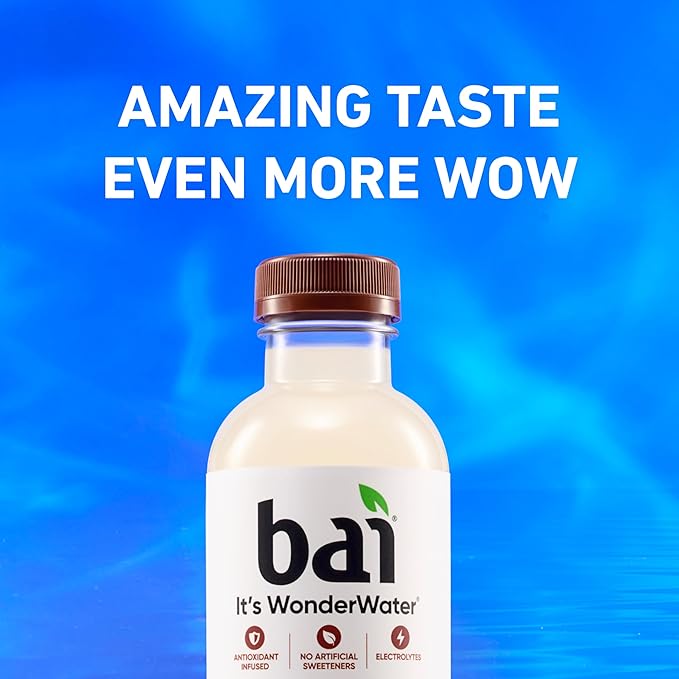 Bai Antioxidant Infused Water Beverage, Madagascar Coconut Mango, with Vitamin C and No Artificial Sweeteners, 18 Fluid Ounce Bottle, 12 Pack