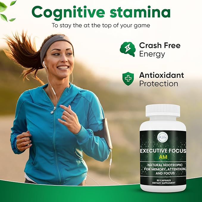 12-in-1 Natural Nootropic Brain Supplement for Memory and Focus, Nootropic for Men & Women, Brain Support Pill for Adults, Brain Vitamins - Focus 30 Day Supply