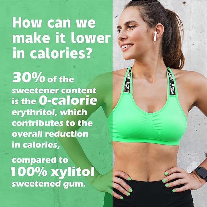 DC24 DAILY CARE Xylitol Chewing Gum with Erythritol, Aspartame Free & Sugar Free Gum, Low-Calorie, Sugarless, Long Lasting Spearmint, 60-Piece Pack, 4 Packs