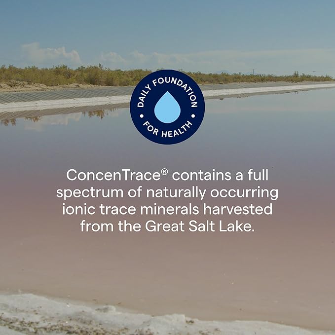 Trace Minerals ConcenTrace Trace Mineral Drops - Liquid Supplement for Bone & Joint Support - Aids Hydration & Electrolyte Restoration - Unflavored, 8 fl oz (192 Servings)