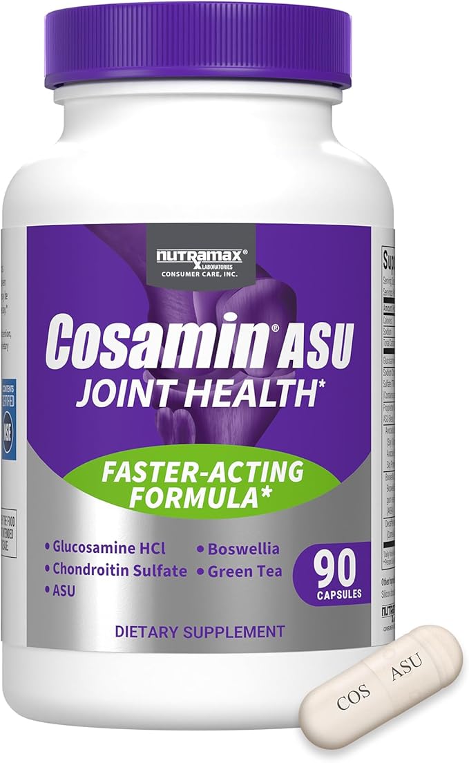 Nutramax Laboratories Cosamin® ASU Joint Health Supplement with Glucosamine, Chondroitin & ASU for Men’s & Women's Joint Health, 90 Capsules