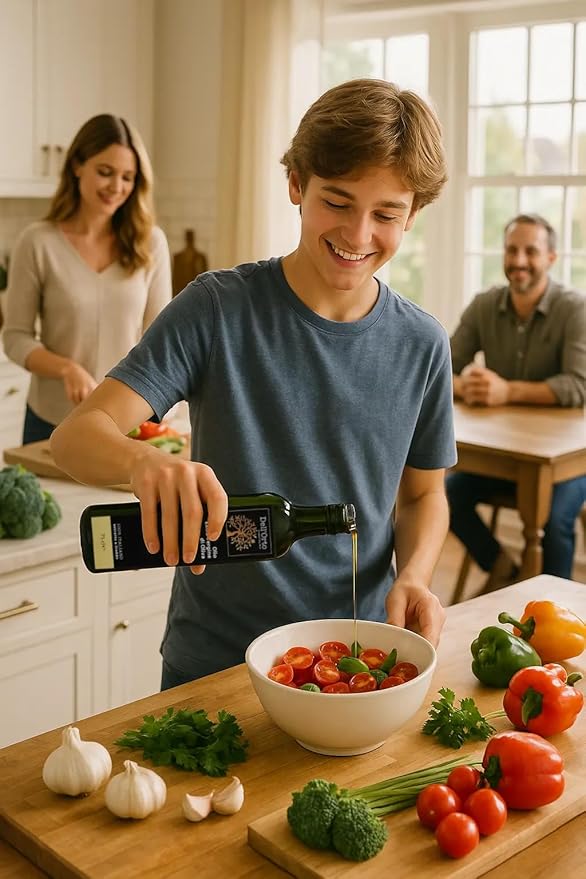 Dell'Orto Classic Ultra Premium Extra Virgin Olive Oil (750ml) | Award-Winning, First Cold Pressed | Low Acidity, Polyphenol Rich Olive Oil | Harvest Date, Campania Family Estate | 25.4 Fl Oz