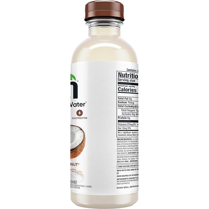 Bai Antioxidant Infused Water Beverage, Molokai Coconut, with Vitamin C and No Artificial Sweeteners, 18 Fluid Ounce Bottle, 6 Pack