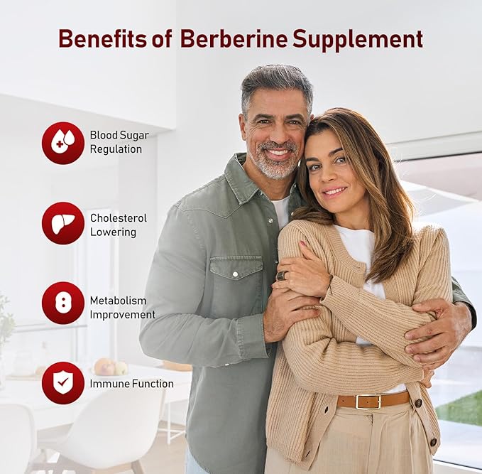 Berberine with Ceylon Cinnamon | Support Blood Sugar, Cholesterol Health & Immune* | Gluten-Free, Non-GMO & Vegan Berberine Supplement | 60 Capsules