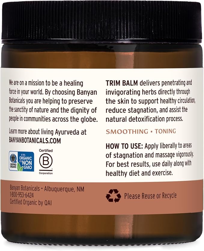 Banyan Botanicals Trim Balm - Certified Organic, 4 oz - Chitrak and Guggulu Increases Metabolism