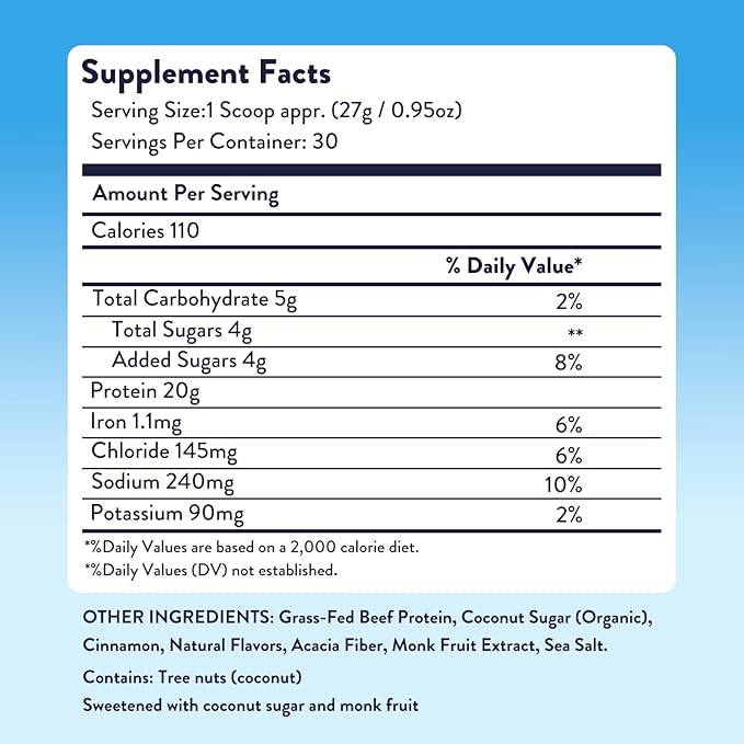 Equip Foods Prime Protein Powder | Clean, Grass Fed Beef Protein Isolate | Carnivore Protein Powder | Paleo, Keto Friendly | Gluten, Dairy Free | 30 Servings, Cinnamon Roll