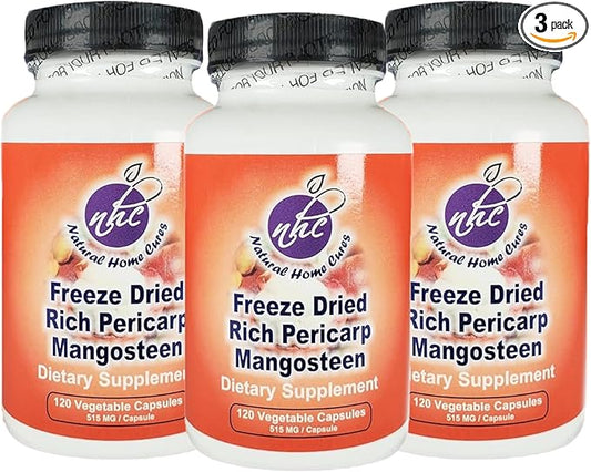 Mangosteen Pericarp Capsules, Freeze Dried, Whole Food, High ORAC, 56+ Potent Mangosteen Xanthones (120 Veggie Capsules) (3)