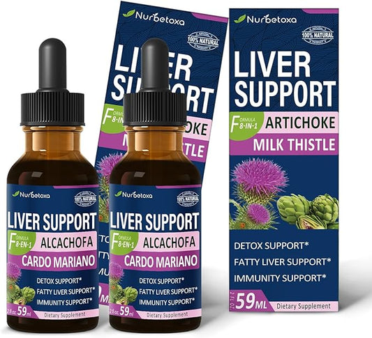 Milk Thistle Liver Support Drops for Fatty Liver, Alcachofa y Cardo Mariano para el Higado Graso, Liver Detox Formula w/Artichoke, Herbal Extract Liquid. (Milk Thistle, 4 oz)