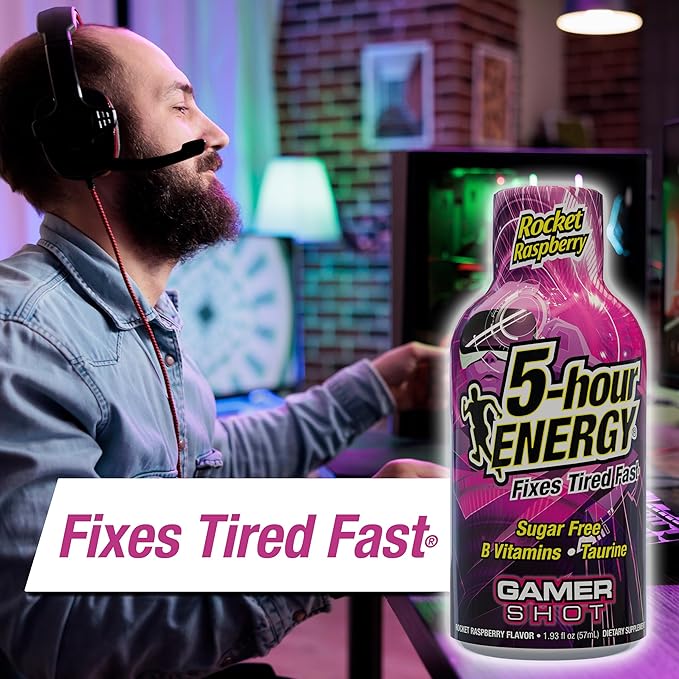 5-Hour Energy Gamer Shots Variety Pack, 30 Count (1.93 fl oz) - Extra Strength Apple Bash, Rocket Raspberry, Pineapple Charge Flavors