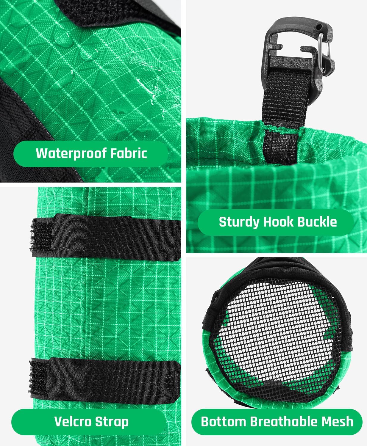 Large Water Bottle Holder Pouch Bag, Backpack Water Bottle Holder Mesh Bag Carrier Fits for 10-48oz Bottles, Heavy-Duty Water Bottles Holder Accessories for Hiking, Sports, Travel, Outdoor