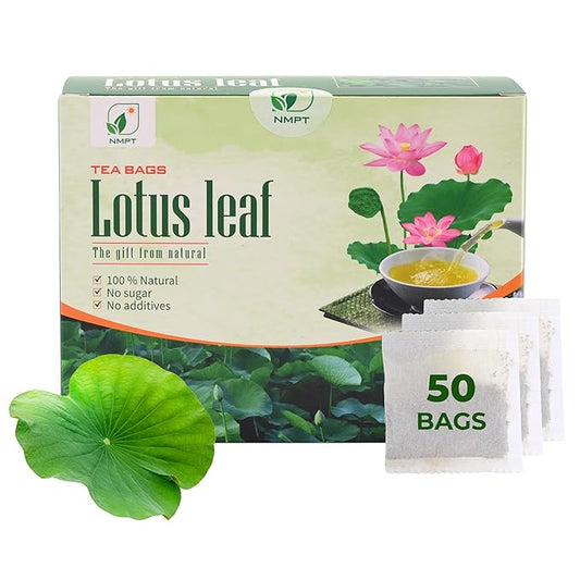 NMPT Dried Lotus Leaf Tea, 100% Hand Pick, Organic Herbal Tea, 50 Tea Bags, Gluten Free, Dairy Free, Sugar Free & 100% Natural, Energy Boost & Health Support